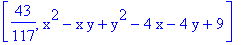 [43/117, x^2-x*y+y^2-4*x-4*y+9]